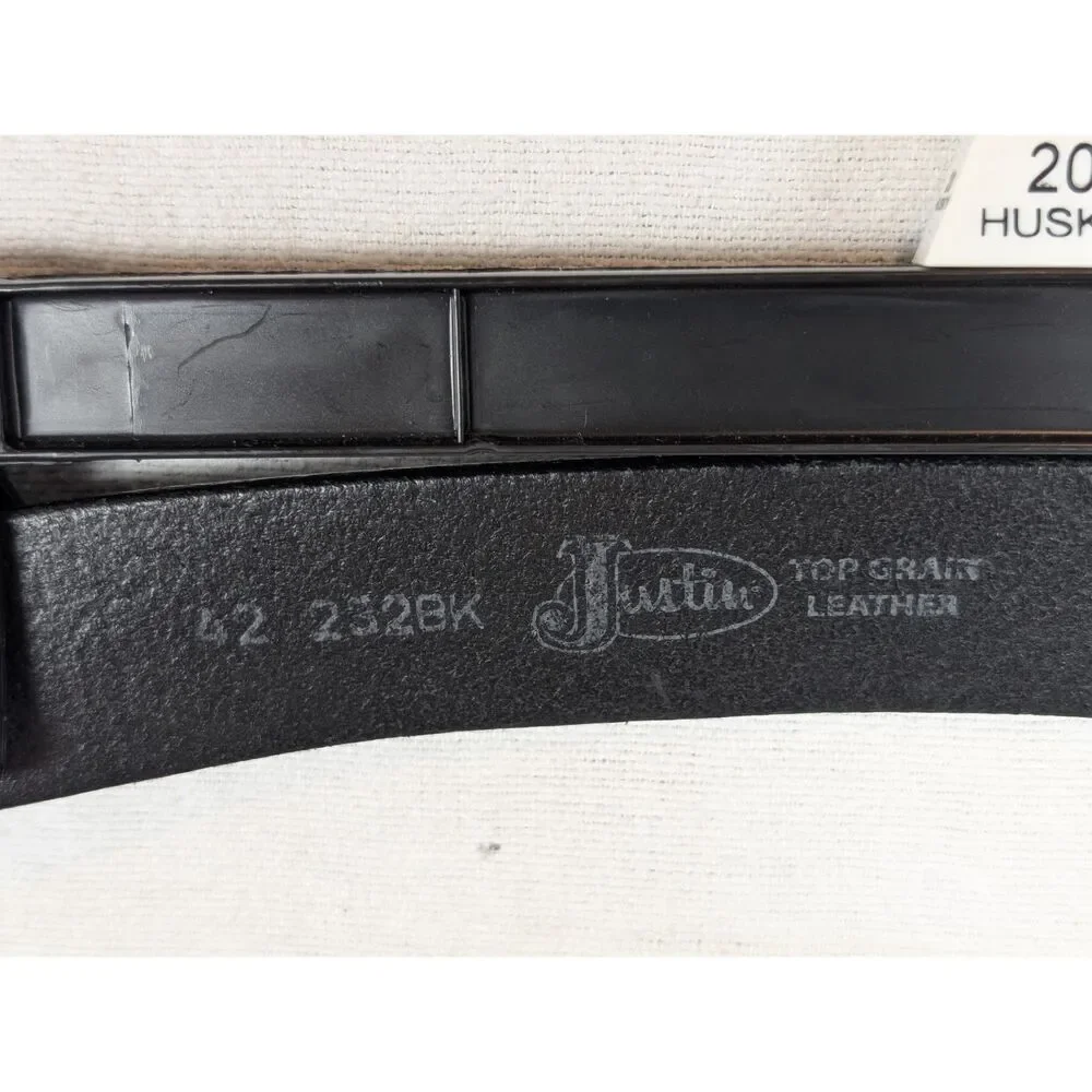 Justin Boots Black Leather Belt 42 inches